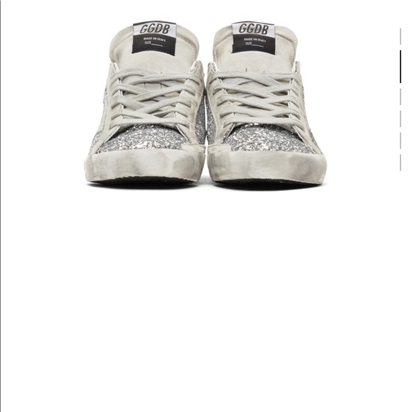 Authentic Golden Goose Silver Glitter Superstar Sneakers Size 36 - Picture 2 of 14